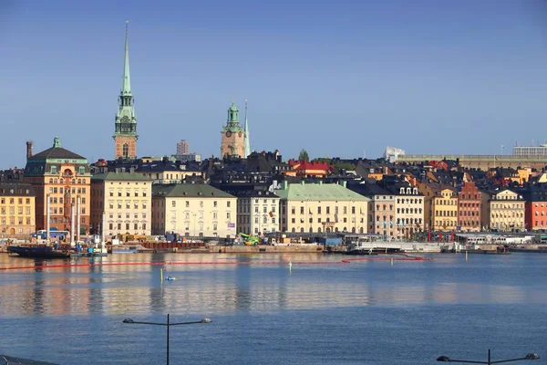 Stockholm City Skyline Sweden Gamla Stan Waterfront Old Town — Stock Photo, Image