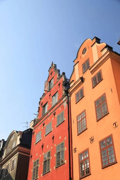 Sveç Stockholm Şehrinin Silueti Stortorget Square Mimarisi Eski Şehir — Stok fotoğraf