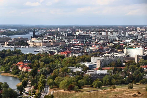 Ορίζοντας Της Στοκχόλμης Στη Σουηδία Αεροφωτογραφία — Φωτογραφία Αρχείου