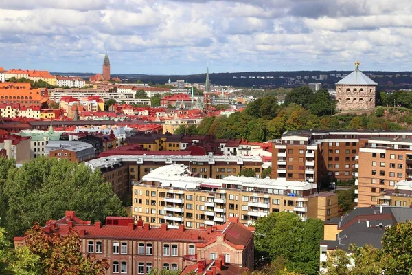 Göteborg Schweden Skyline Mit Olivenhain Und Schloss Skansen Kronan — Stockfoto