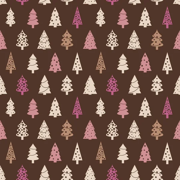 Vector Christmas Tree Background Seamless Christmas Texture — Stock Vector