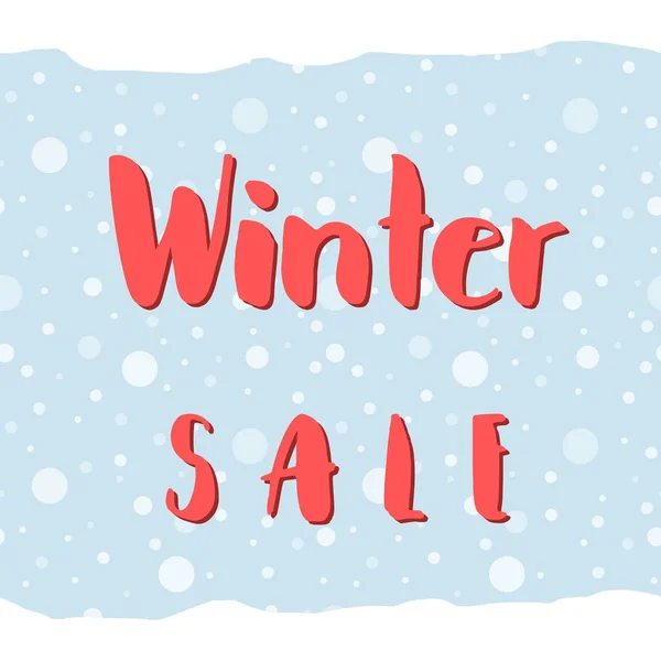 Winter Sale Sign Text Snow Background — Stock Vector