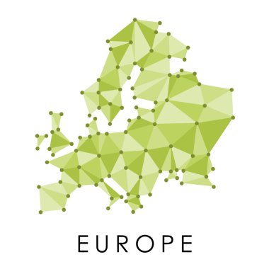 Europe düşük Poli harita vektör - geometrik tarzı illüstrasyon.