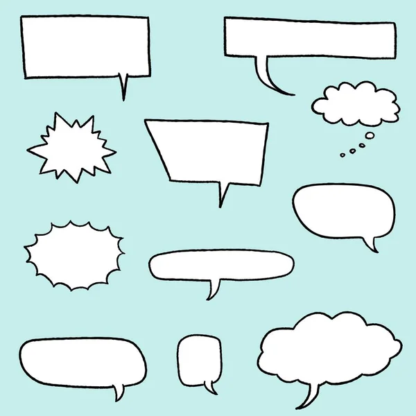 Speech Bubble Vectors Comic Book Style Blank Dialog Bubble Set — Stock Vector