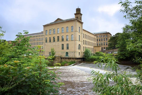 Saltaire former textile mill (Salts Mill) in Victorian model village in Shipley (England) listed as UNESCO World Heritage Site.