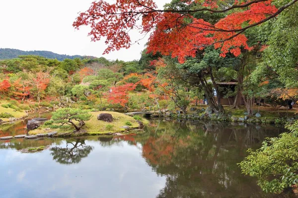 Japanse Tuin Herfst Isuien Tuin Van Nara Japan Herfst Bladeren — Stockfoto