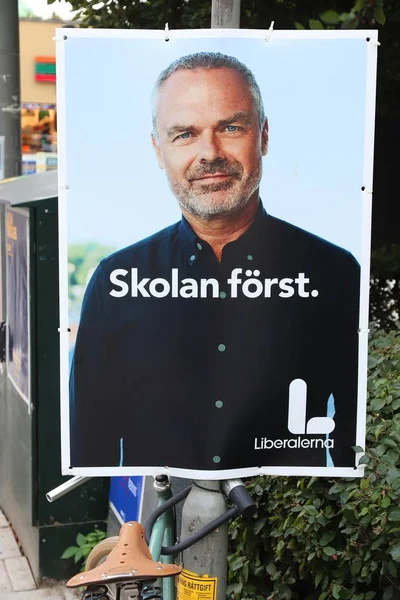 Stockholm Sweden August 2018 Liberals Liberalerna Political Poster Swedish General — Stock Photo, Image