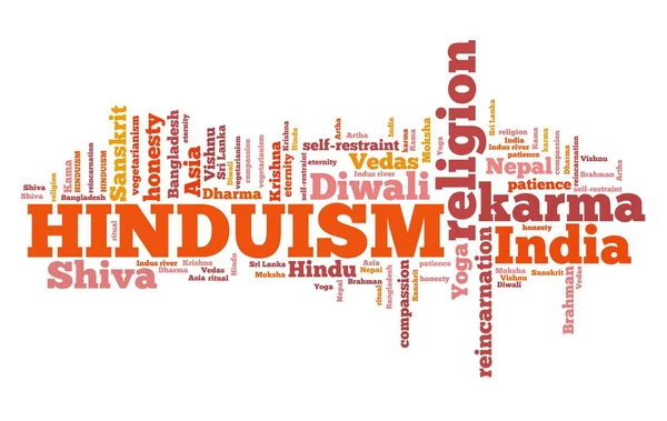 Hinduism Karma Way Life Word Cloud Sign — Stock Photo, Image