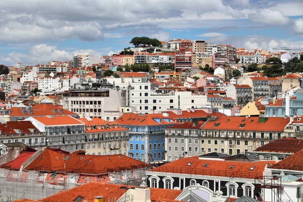 Лиссабонский Городской Пейзаж Португалии Вид Город Мирадуро Точки Зрения Районом — стоковое фото