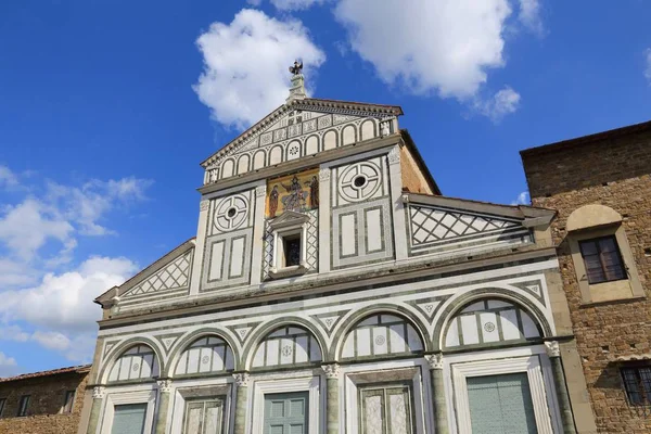 Firenze Basilica San Miniato Monte Città Vecchia Architettura Romanica Toscana — Foto Stock