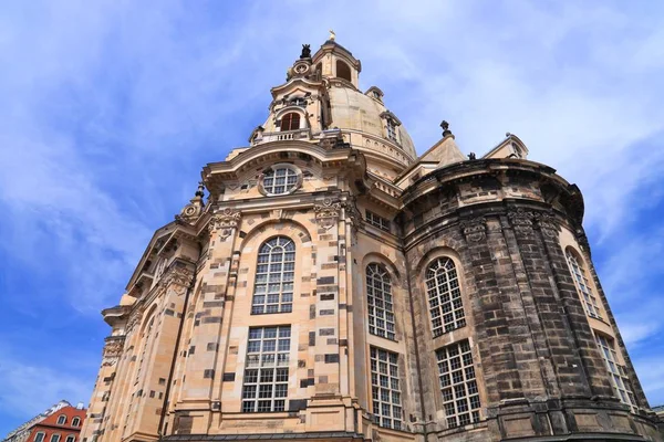 Dresden Tyskland Frauenkirche Lutherska Kyrkan Barock Kyrkan Återuppbyggdes Efter Andra — Stockfoto