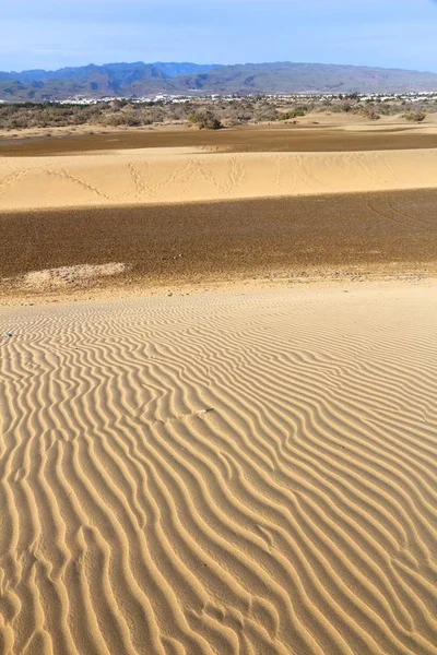 Dune Sabbia Gran Canaria Paesaggio Desertico Maspalomas — Foto Stock