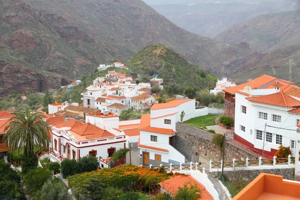 Gran Canaria Dorp Fataga Witte Huis Stad Spanje — Stockfoto