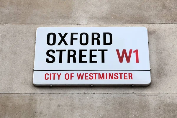 Лондон Великобритания Июля 2016 Года Знак Oxford Street Лондоне Великобритания — стоковое фото