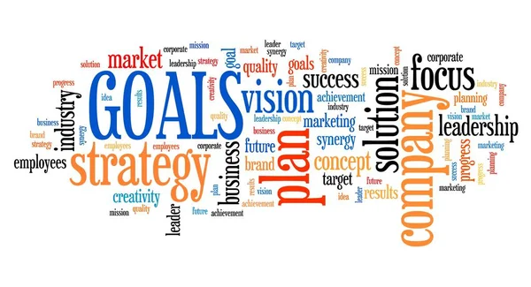 Goals Business Company Strategy Word Cloud Sign — Stock Photo, Image