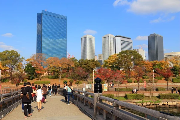 Osaka Japonsko Listopadu 2016 Lidé Navštíví Podzimní Zámecký Park Ósace — Stock fotografie