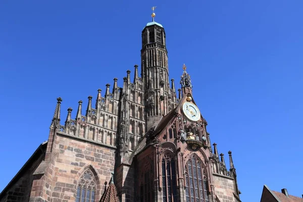 Nuremberg Allemagne Région Franconie Centrale Frauenkirche Eglise Notre Dame Hauptmarkt — Photo