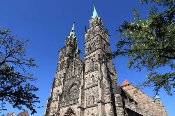Ciudad Nuremberg Alemania Región Franconia Media Iglesia San Lorenz San —  Fotos de Stock