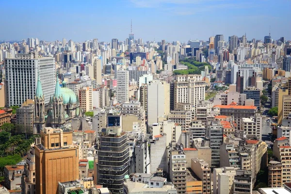 Вид Воздуха Сан Паулу Бразилия Небоскрёбы Большого Города — стоковое фото