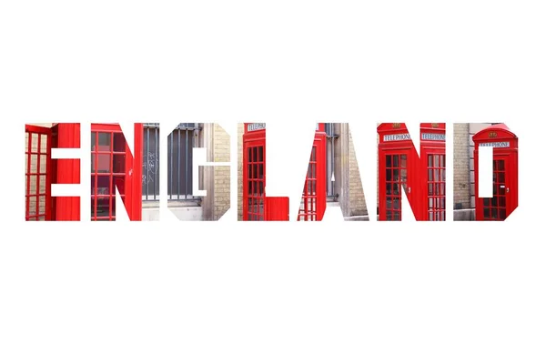 England Text Sign Country Name Word Photo Silhouette — Stock Photo, Image