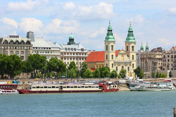 Folyó Dunára City Budapest Magyarország — Stock Fotó