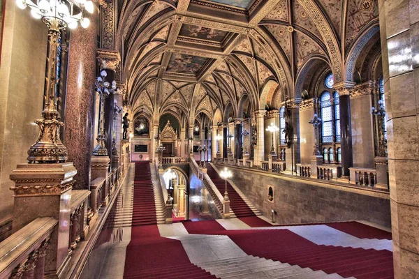 Budapešť Maďarsko Červen 2014 Vnitřní Pohled Budovy Parlamentu Budapešti Budova — Stock fotografie