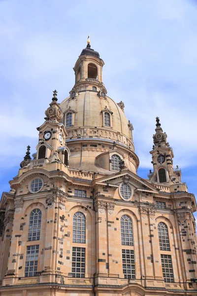 Dresden Niemcy Kościół Luterański Kościół Marii Panny Barokowy Kościół Odbudowany — Zdjęcie stockowe