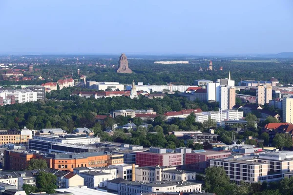 Lipsia Città Germania Stato Sachsen Paesaggio Urbano Con Quartiere Marienbrunn — Foto Stock