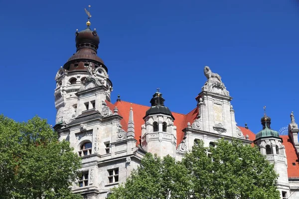 Leipzig City Duitsland Nieuw Stadhuis Neues Rathaus Gebouwd Historisme Het — Stockfoto