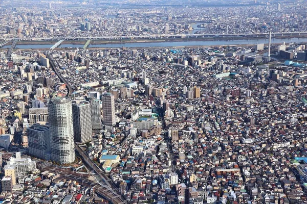 Tokyo Cityscape Aerial City View Sumida Ward Mukojima Kyojima Neighborhoods — Stock Photo, Image