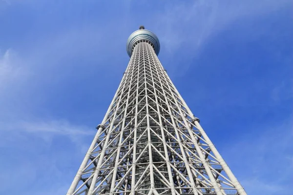 日本东京 2016 Skytree 塔在东京 634 米高广播塔是世界上第二最高的结构 — 图库照片