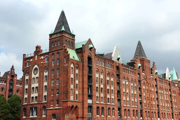 Hamburk Německo Speicherstadt Okres Skladiště Staré Přístavní Sklady — Stock fotografie