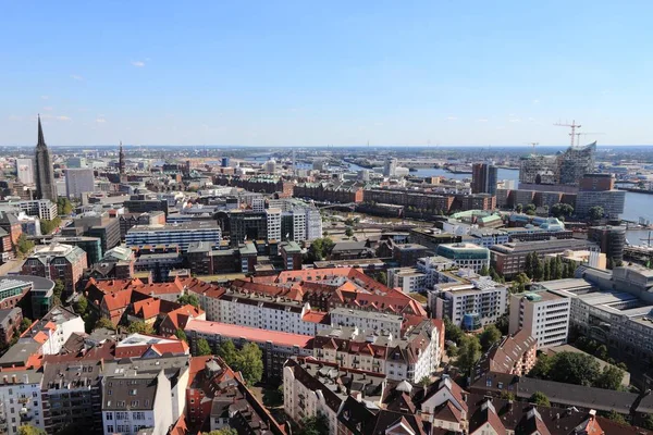 Hamburgo Alemania Vista Aérea Del Horizonte Ciudad Vieja Ciudad Alemana — Foto de Stock