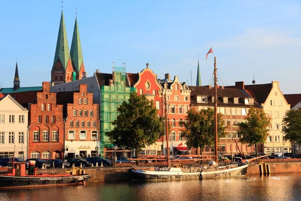 Lubeck Duitsland Augustus 2014 Old Town Zonsondergang Licht Lübeck Duitsland — Stockfoto