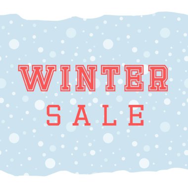 Kış Satılık işareti metin arka plan karda ile.