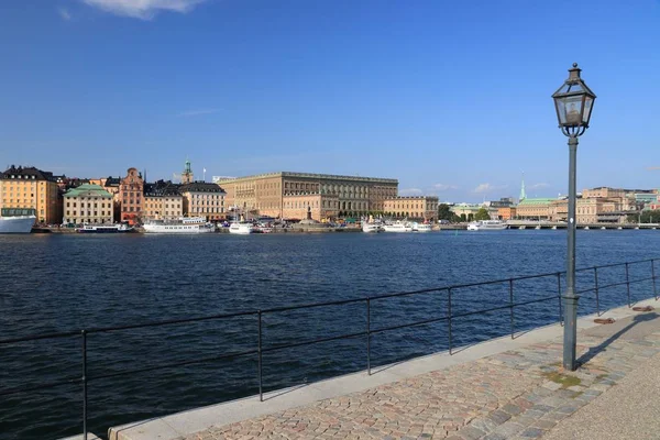 Estocolmo Skyline Cidade Suécia Vista Skeppsholmen Ilha Beira Mar — Fotografia de Stock
