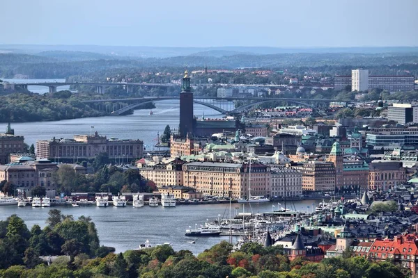 Ilhas Estocolmo Cidade Suécia Vista Aérea — Fotografia de Stock