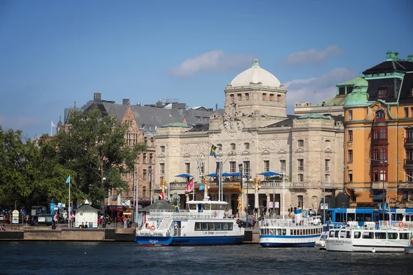 Stockholm Suède Août 2018 Paysage Urbain Avec Théâtre Dramatique Royal — Photo