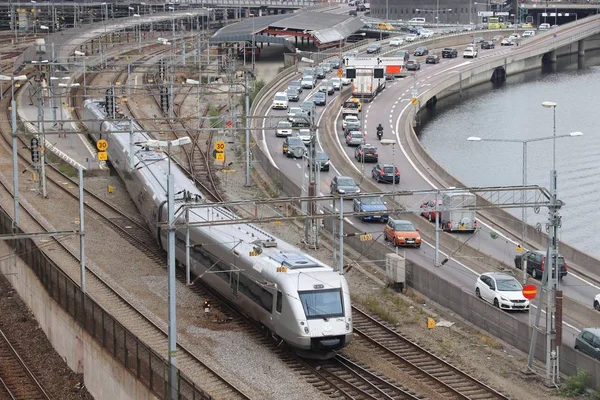 Stockholm Sveç Ağustos 2018 Sveçli Demiryolları Stockholm Tren Bölgesel Şehirlerarası — Stok fotoğraf