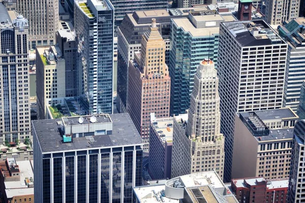芝加哥市中心鸟瞰图 循环的城市景观 美国城市地区 — 图库照片