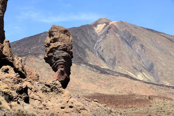 Paisagem Vulcânica Tenerife Pedra Dedo Deus Parque Nacional Monte Teide — Fotografia de Stock