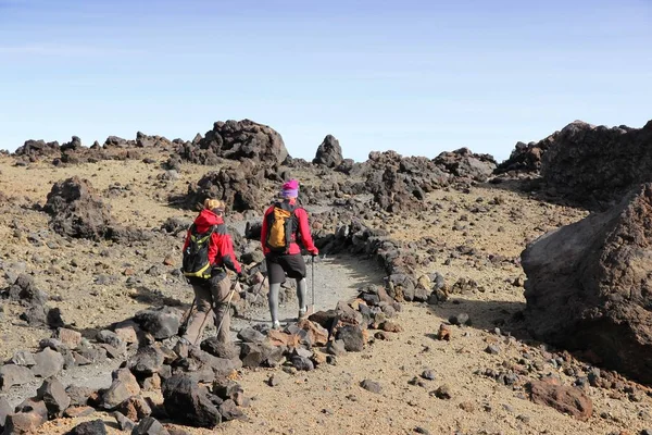 Tenerife Spain October 2012 Tourists Visit Volcanic Landscape Teide National — Stock Photo, Image