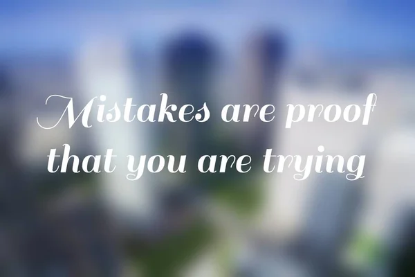 Business motivational poster - startup inspiration. Mistakes are proof that you are trying.