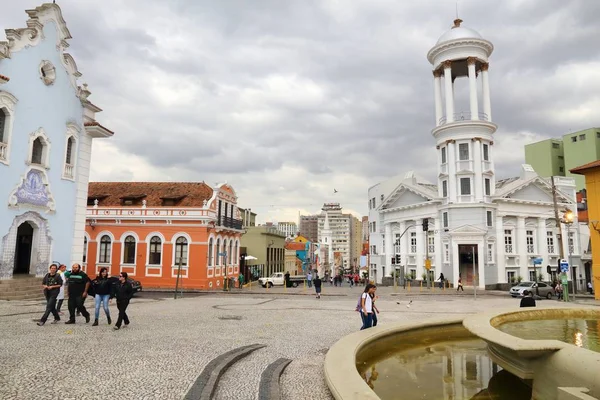 Curitiba Brasile Ottobre 2014 Gente Visita Centro Storico Curitiba Brasile — Foto Stock