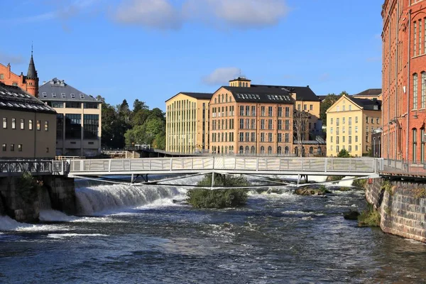 Norrkoping Ciudad Suecia Antiguo Paisaje Industrial Arquitectura Revitalizada —  Fotos de Stock