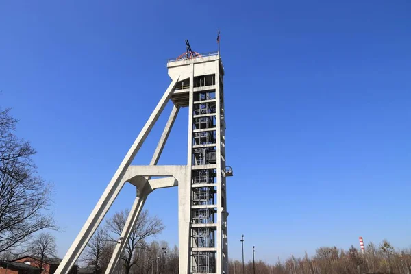 Estructura Industrial Torre Del Eje Mina Carbón Actualmente Monumento Histórico — Foto de Stock