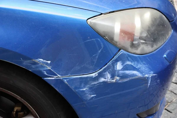 Generic Car Scratched Paint Front Wing Minor Accident Result Fender — Stock Photo, Image