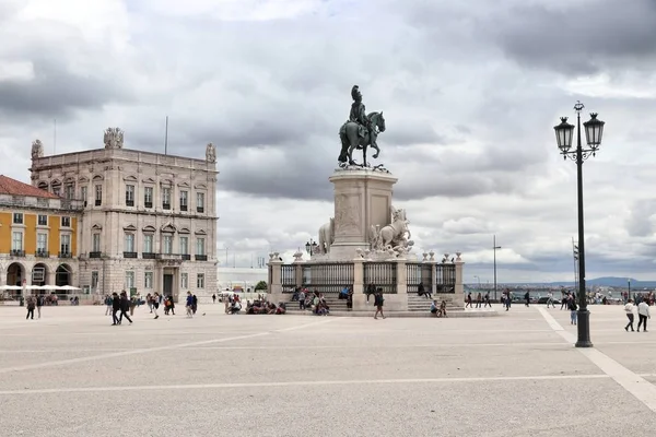 Lisbon Portugal Juni 2018 Menschen Besuchen Den Comercio Platz Praca — Stockfoto