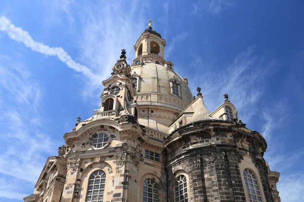Stad Van Dresden Duitsland Staat Van Sachsen Frauenkirche Lutherse Kerk — Stockfoto