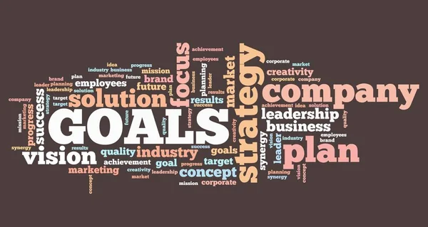 Goals Business Company Strategy Word Cloud Sign — Stock Photo, Image